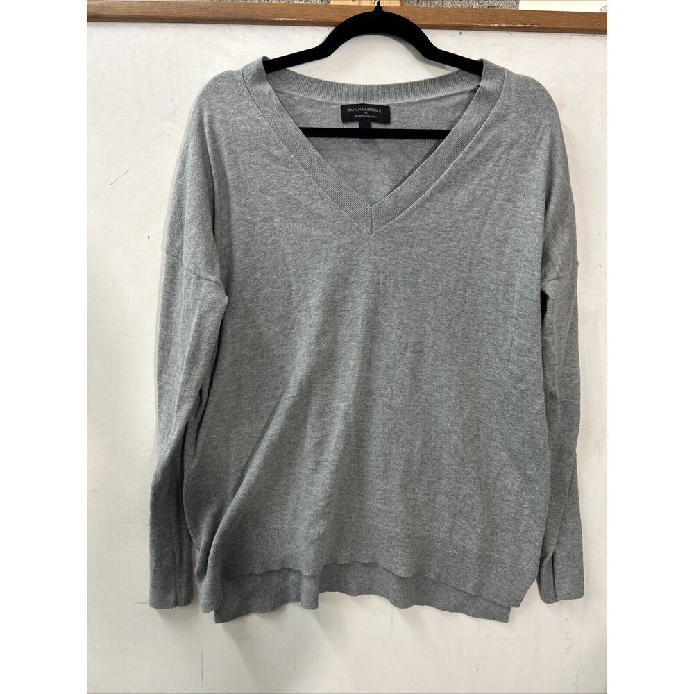 Banana Republic Men's Gray Long Sleeve Sweater Luxury Blend Large Preppy Premium